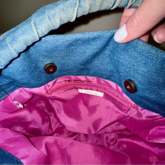 Y2K Vintage Xhilaration Target Denim Floral Patch Shoulder Bag - Picture 8 of 10